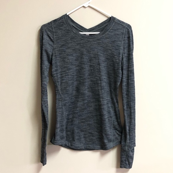lululemon athletica Tops - Lululemon 5 Mile Long Sleeve Heathered Black Top